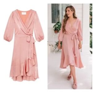 Gal Meets Glam Blush Pink Jenifer Midi Dress